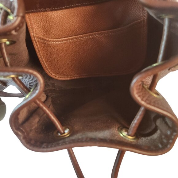 Dooney & Bourke Vintage Brown Leather Drawstring Shoulder Crossbody Bag EUC - Picture 12 of 15